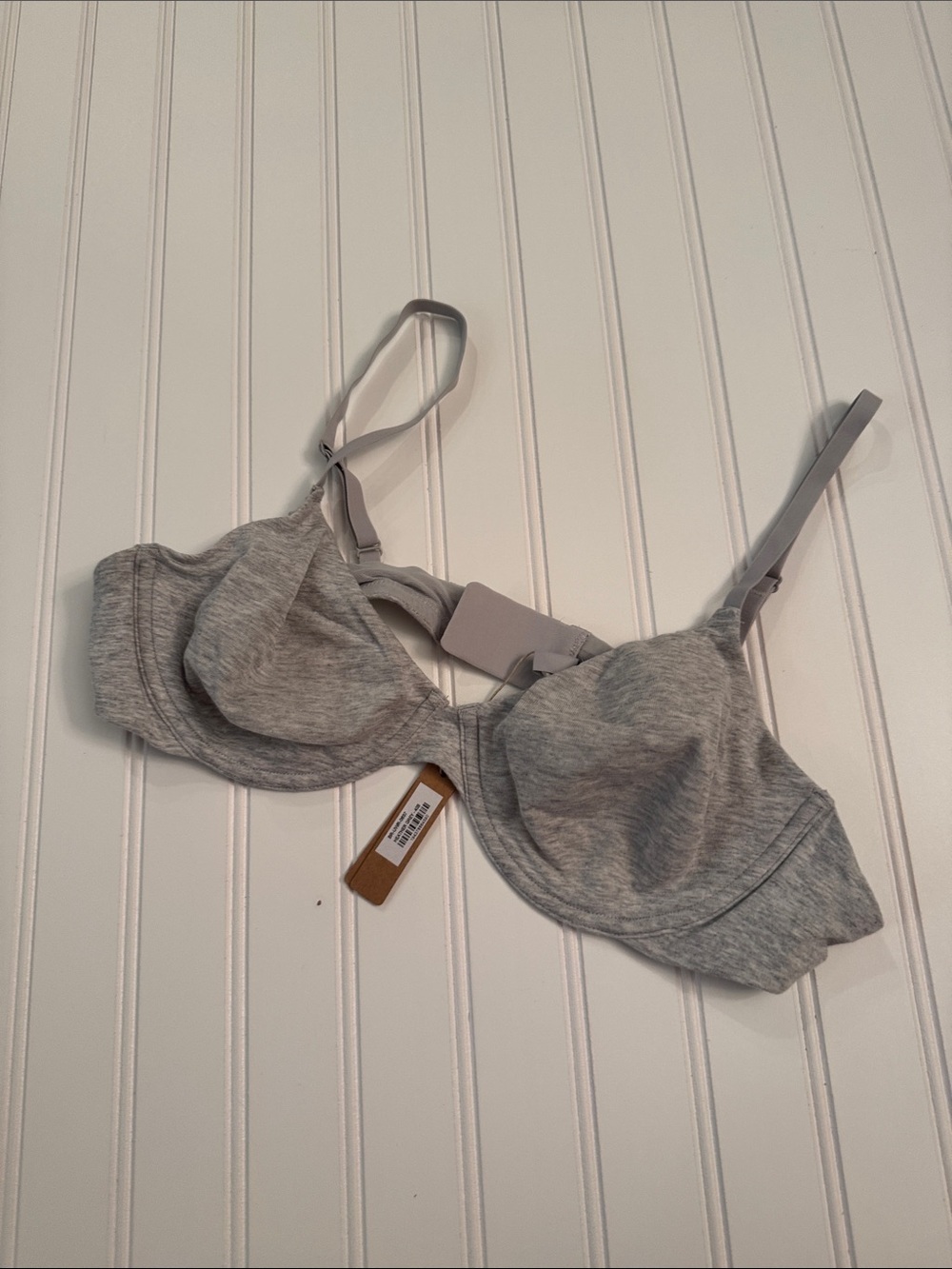 Skims Cotton Underwire Bra Heather Grey NWT 40B